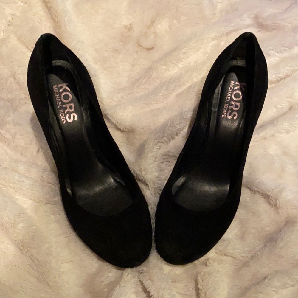 Michael Kors black suede wedges